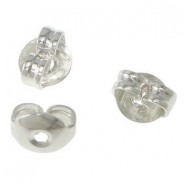 Metalen oorbel stopper Butterfly Zilver